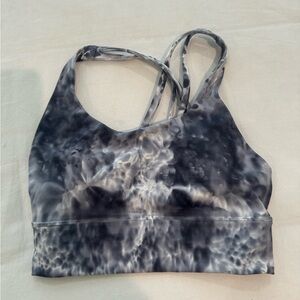 Lululemon Energy Longline Bra Gray Tie-dye